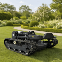 Tondeuse à gazon robotisée automatique avec système autopropulsé pour les tâches autonomes de coupe de l'herbe dans les jardins domestiques