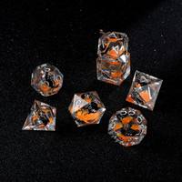 Ensemble de dés en résine liquide artisanale, dés polyédriques iridescentes pour les joueurs de DND