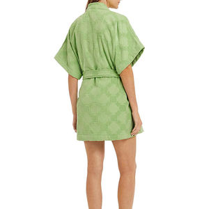 Custom <strong>100</strong>% <strong>Cotton</strong> Toweling Women Swimwear Beachwear Pajamas Jacquard Robe Playsuit <strong>Bathrobe</strong> - Product Image 3