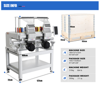 Meilleure machine à broder informatisée à 2 têtes pour la conception de costumes, machine à broder au point de croix pour chemisiers