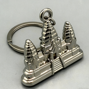 커스텀 빈티지 캄보디아 관광 기념품 열쇠고리 3D 건물 아연 합금 타워 성 모양 관광 기념품 키체인 금속 - Product Image 2