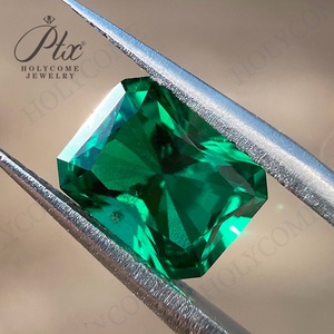 Esmeralda <span class=keywords><strong>colombiana</strong></span> cultivada en laboratorio de corte radiante hidrotermal 0,3-5CT rodamiento de inclusión de todas las formas piedras preciosas sueltas para joyería - Product Image 4