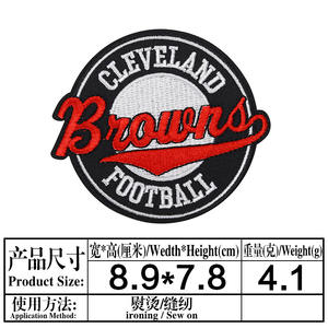 Parches Bordados Personalizados de Fábrica para Béisbol y Fútbol Americano, Parches Termoadhesivos Hechos a Mano para Equipos Deportivos, para Camisetas y <span class=keywords><strong>Gorras</strong></span>, Tela de Sarga - Product Image 5