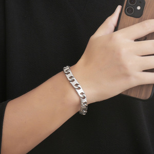 Pulsera de acero de titanio con cadena geométrica, joyería para hombre, estilo Hip Hop, regalo CE072CE092 - Product Image 4