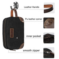 Personnalisé grand voyage vanité suspendu toile fermeture éclair maquillage organisateur lave sac pour Cubes hommes femmes salle de bain douche sac