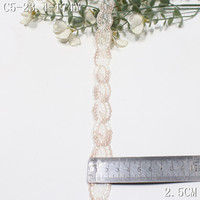 Ruban de dentelle brodé floral rose et blanc de 2 cm, bordure festonnée bicolore pour robe, jupe, couture, artisanat, décoration