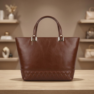 High-Grade Natural Cow Calf Leather Waterproof Vintage Style <b>Ladies</b> Handbag Zipper Closure Custom Printed BS International - Product Image 4