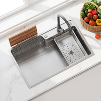 Évier de cuisine rectangulaire simple encastré en acier inoxydable 304, fait main, étanche, de style ferme, moderne et luxueux, pour usage commercial Vbosr