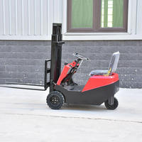 Chariot élévateur électrique compact à trois roues avec batterie au plomb, pneus pleins, déplaceur latéral hydraulique, transpalette d'entrepôt
