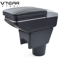 Vtear - Boîte de rangement pour accoudoir avant de voiture en ABS et cuir PU, porte-gobelet, accessoires intérieurs pour Renault Dacia Duster 2010-2022