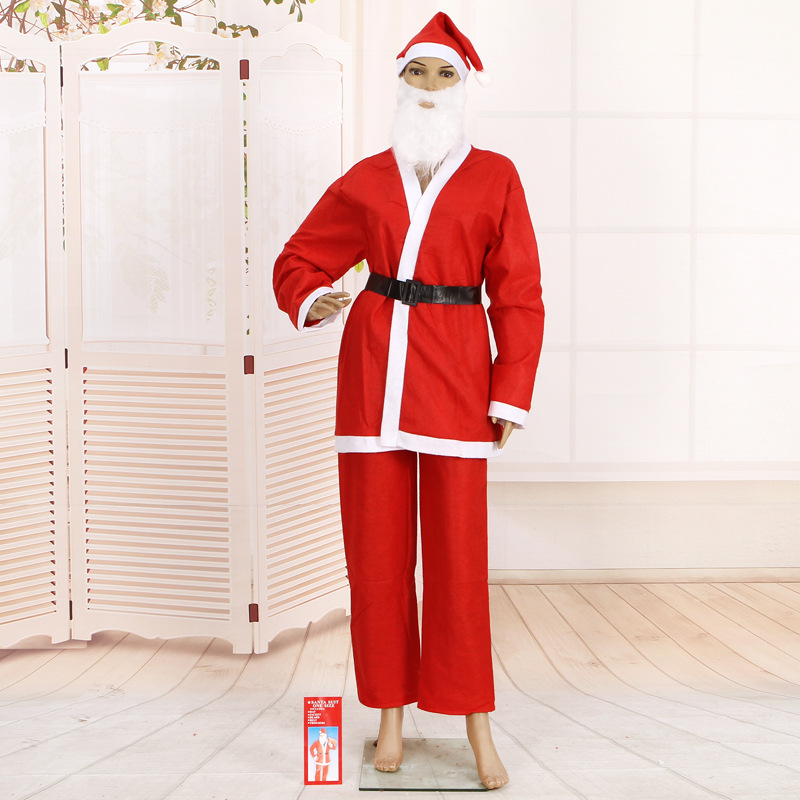 Toptan klasik kırmızı Santa Suit maskot noel kostüm yetişkin noel parti süslemeleri