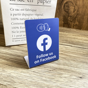 แท่นวาง NFC ขนาด 3x4 นิ้ว สำหรับรีวิว Trustpilot เชื่อมต่อโซเชียลมีเดีย Instagram <span class=keywords><strong>Facebook</strong></span> Tripadvisor พร้อมจอแสดงผล NFC - Product Image 2
