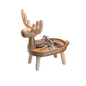 Reindeer Shaped <b>Key</b> Storage Rack Wooden Desk <b>Organizer</b> For Entryway Home Decor - Product Image 5