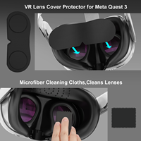 Kit d'accessoires pour casque de réalité virtuelle tout-en-un, étui transparent, anti-poussière, couverture de confidentialité portable, coussin facial en silicone pour manette de jeu