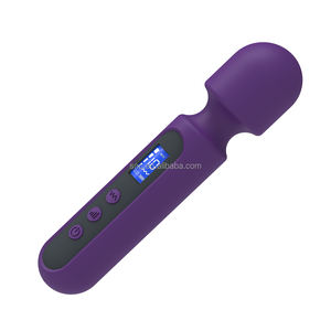SacKnove LCD Display Handheld Purple USB <span class=keywords><strong>Multi</strong></span> <span class=keywords><strong>Speed</strong></span> Silicone Dildo Thrust <span class=keywords><strong>Mini</strong></span> AV Wand Masajeador Vibrador de mujer con tocados - Product Image 4
