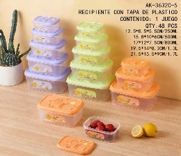 Plastic Food <b>Containers</b> 400 Ml 200 Ml 120 Ml Screw On Lid Multi Purpose <b>Kitchen</b> <b>Storage</b> Rectangular Floral Design - Product Image 3