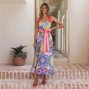 Europe Amérique Transfrontalier 2026 <span class=keywords><strong>AliExpress</strong></span> pour Site Indépendant Sexy Vintage Loisirs Antistatique Lin Coupe Ajustée Halter Croisé - Product Image 1