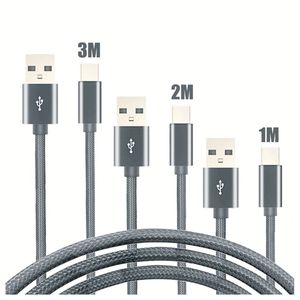 สายชาร์จเร็วแบบถักไนลอน USB Type C ยาว 3.3 ฟุต 1 เมตร สำหรับโทรศัพท์มือถือ รองรับ Micro USB และ V8 - Product Image 3