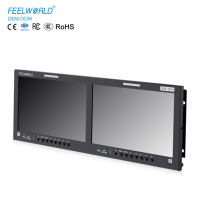 Monitor de Montaje en Rack HD FEELWORLD FRM1001G con Múltiples Entradas, Doble Pantalla de 10.1 Pulgadas, 4RU, 12G-SDI, 4K HDMI, Logotipo Personalizado OEM, Directo de Fábrica