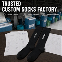 Nouvelles chaussettes hautes personnalisées unisexes noires à compression en fibre de bambou avec logo personnalisé