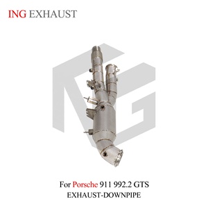 ING SUS304 Downpipe pour Porsche <span class=keywords><strong>911</strong></span> 992.2 <span class=keywords><strong>GTS</strong></span> 9A3B6 3.6T 2024+ |   Débit élevé avec bouclier thermique complet – Vente en gros - Product Image 5