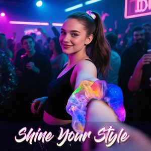 Coleteros LED Luminosos para el Cabello, Bandas Elásticas Brillantes para Mujeres y Niñas, Coletero Luminoso Colorido con 3 Modos de Luz, Divertidos Regalos para Fiestas - Product Image 5