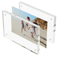 Cadre photo en acrylique transparent festonné, taille personnalisable, cadre photo magnétique transparent autoportant pour table – Offre spéciale
