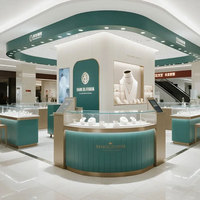 Vitrine murale en verre pour bijouterie, design personnalisé, présentoirs à bijoux en or et argent avec éclairage LED