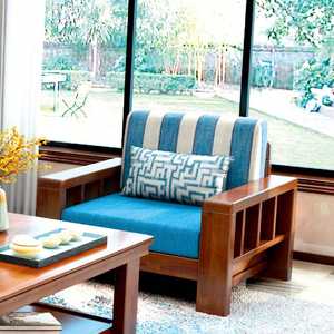 घर में इस्तेमाल किया ठोस लकड़ी फर्नीचर बिक्री के लिए कमरे में रहने वाले ब्राउन आधुनिक सोफा सेट - Product Image 4