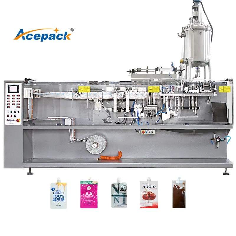 Top Spout Bag Packing Sachet Horizontal Packing Flat Pouch Packing Machine Juice Making Machine Water Plastic Bag Machine