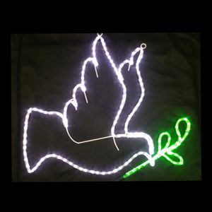 Luces de Cuerda con Motivo Navideño de Paloma de la Paz, de 70*70cm y 5m, con Marco de Acero LED Impermeable para Exteriores, Venta al por Mayor en Línea - Product Image 1