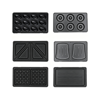 Máquina para Hacer Waffles Eléctrica 3 en 1 con Placa Desmontable, Plancha para Sándwiches de 2 Rebanadas, Plancha para Waffles, Máquina Multifunción para Desayunos
