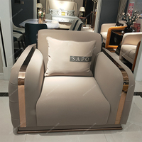 Canapé en cuir de luxe léger SPARKLE meubles de canapé de combinaison de salon de luxe simple pour petit appartement