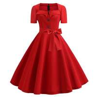 Fabricant de vêtements pour femmes personnalisé en gros dames mode nouveau style a ligne à pois classique Vintage rétro robes