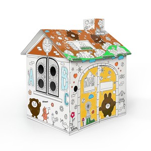 Maison en papier à peindre soi-même pour enfants, maison tridimensionnelle éducative à peindre à la main, personnalisation, âges 7-14 ans, <span class=keywords><strong>couleur</strong></span> - Product Image 1