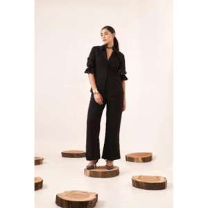 Conjunto de Dos Piezas con Pedrería Negra para Mujer, Conjunto Elegante con Detalles Brillantes, Look Moderno y Ajuste Elegante - Product Image 6