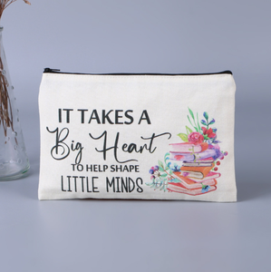 cotton bag Lady cosmetics storage handbagZipper student blank canvas pen bag