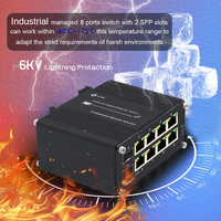 Grosir dikelola Switch 8 Port 10/100/1000M RJ45 + 2 Port 100/1000X SFP rel industri Mini Ethernet Switch 8 Port Gigabit