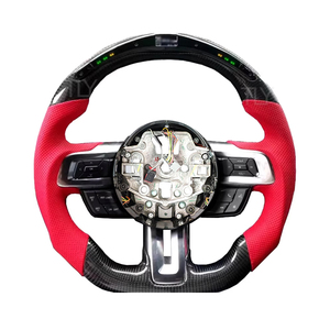 Volante Deportivo de Fibra de Carbono Modificado con LED y Base Plana para <span class=keywords><strong>Ford</strong></span> <span class=keywords><strong>Mustang</strong></span> 2015 2016 2017 2018 2019 2020 <span class=keywords><strong>2021</strong></span> <span class=keywords><strong>2022</strong></span> - Product Image 5