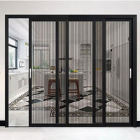 Porte coulissante en aluminium certifiée CE pour terrasse avec double vitrage trempé et moustiquaire pour jardin résidentiel