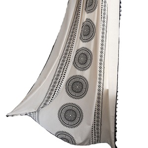 Bubaba bohème crème couleur rideau imprimé Polyester coton semi-ombragé isolation thermique flottant vivant rideaux cantonnières - Product Image 5