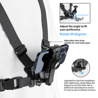 Correa de Pecho Ajustable para Teléfono Móvil, Soporte para Celular con Clip para POV/VLOG, Compatible con Samsung, iPhone y Cámaras de Acción