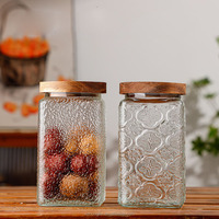 Vente en gros Récipient de stockage des aliments en verre écologique moderne Thé Grain de café Snack Jar Couvercle scellé Cuisine Multifonctionnel