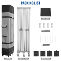 Carpa Plegable de 3x6 m 10x20 pies con Protección UV de Alta Calidad en Azul y Negro de Venta Directa de Fábrica