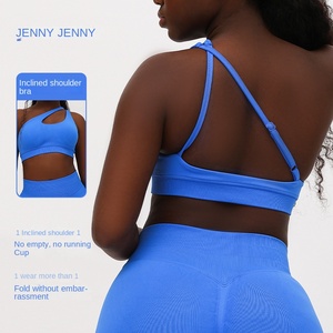 Jenny ชุดชั้นในโยคะไร้รอยต่อสำหรับเล่นกีฬาที่ไม่ได้มาตรฐานชุดชั้นในไหล่เอียงสำหรับพิลาทิสขนาดพลัสไซส์น้ำหนักเบา - Product Image 1