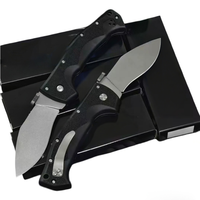 Couteau de poche pliant utilitaire en acier AUS-10A, style Kukri, avec verrouillage arrière, tactique, de collection, OEM