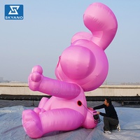 Modèle géant gonflable personnalisé de lapin rose de dessin animé, pour publicité commerciale, événements, fêtes, décoration, accessoire de présentation