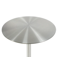 Pied de table rond en acier inoxydable, sur mesure, pour restaurant ou café.