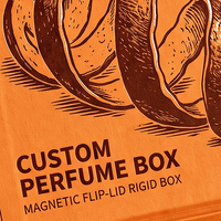 Boîte cadeau de parfum orange personnalisée et boîte magnétique pour parfum avec boîte en papier parfumé et boîte d'emballage pour collection de parfums