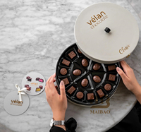 Boîte à Dessert en Chocolat Premium Personnalisée avec Diviseur Pâtisserie Douceurs Biscuits Date Delight Baklava Kunafa Boîte Cadeau en Papier Rigide